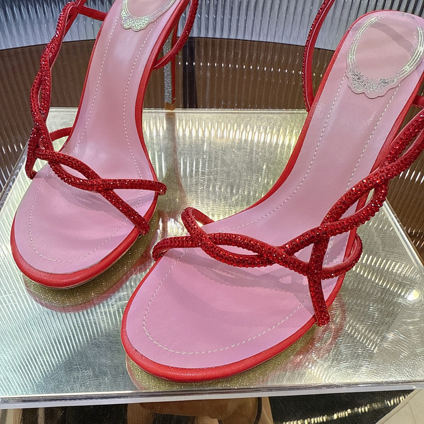 Sparkling Viper Heel: Elegant Crossline Design with Water Drills, 7 Colors Available - 图片 8