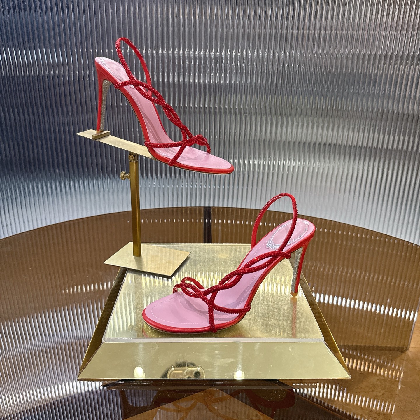 Sparkling Viper Heel: Elegant Crossline Design with Water Drills, 7 Colors Available - 图片 5