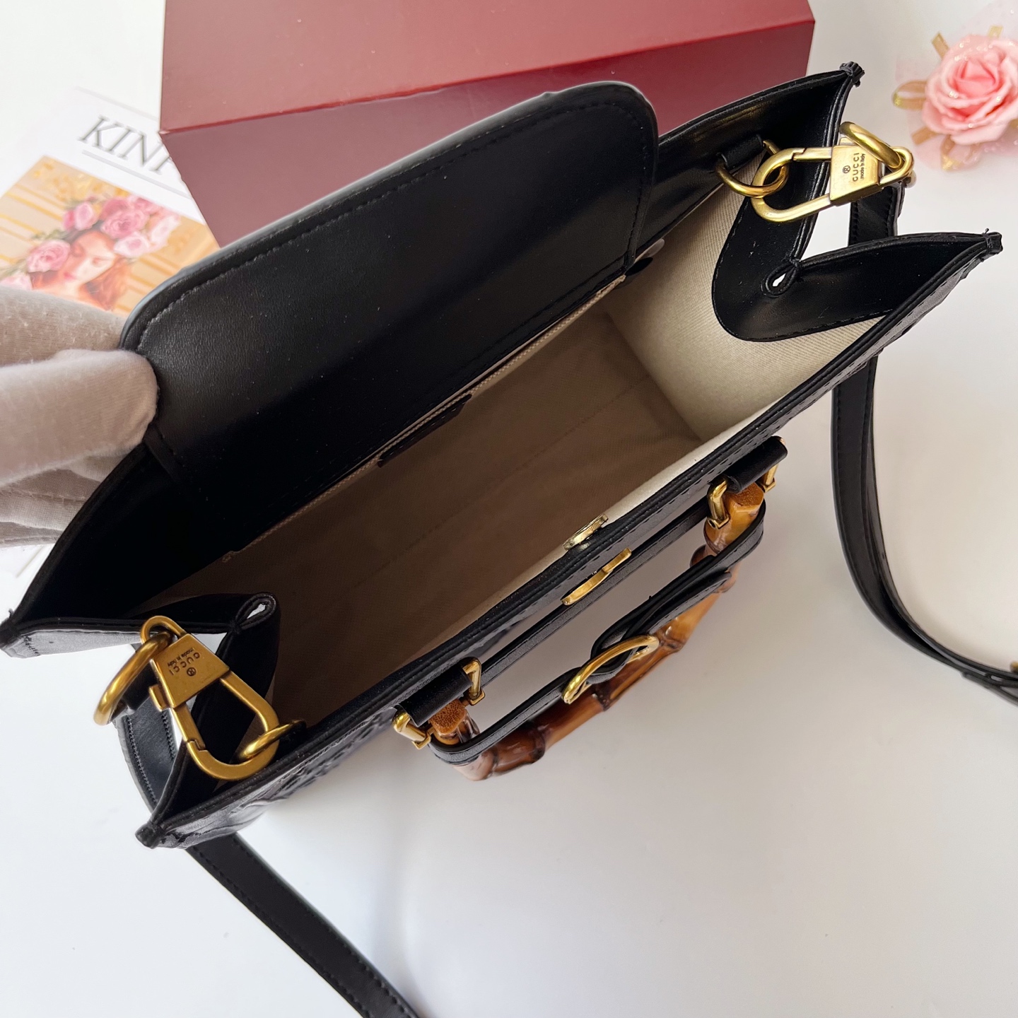 GUCCI古驰 Diana竹节系迷你托特バッグ 肩掛け調節可能