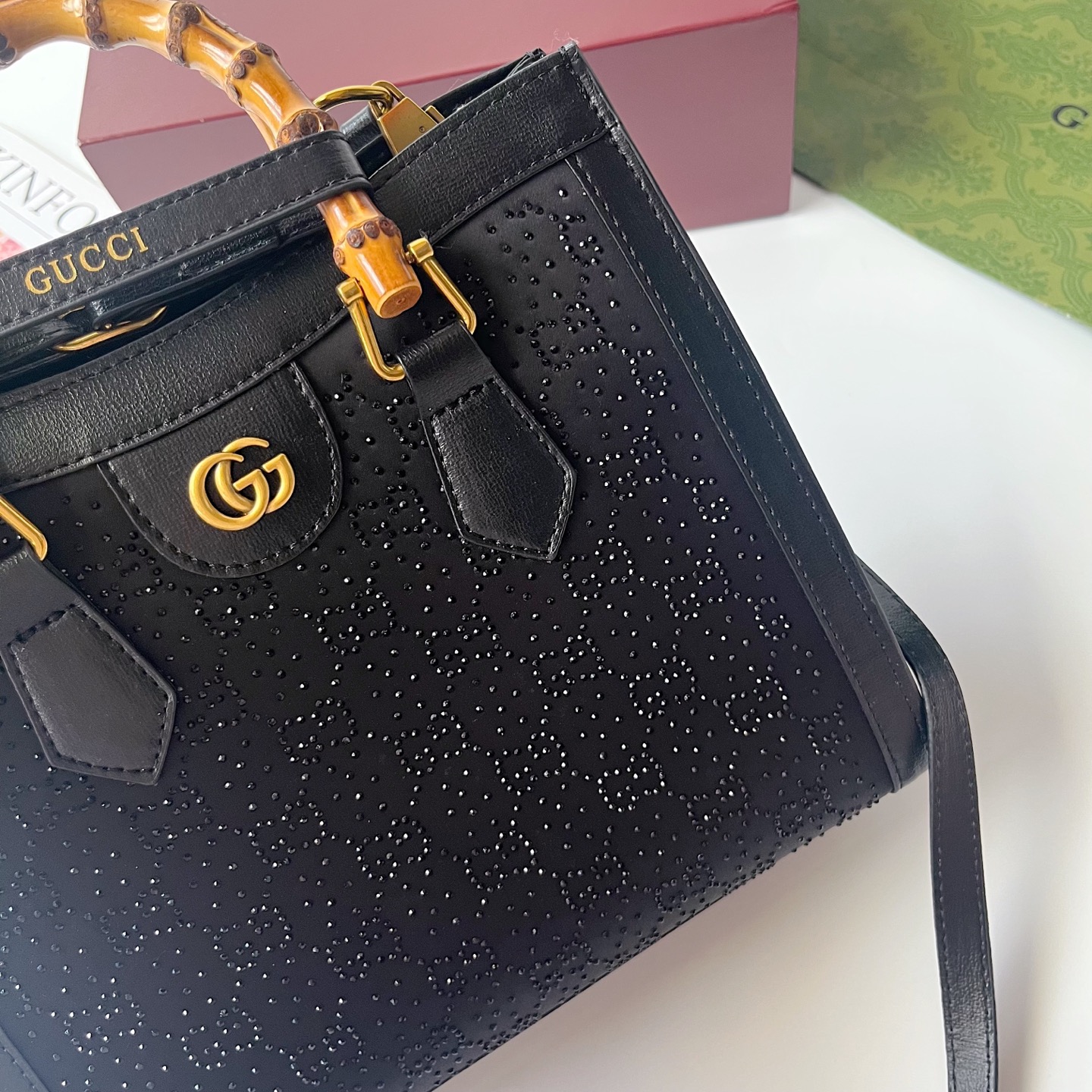 GUCCI古驰 Diana竹节系迷你トートバッグ 肩ひも調節可能