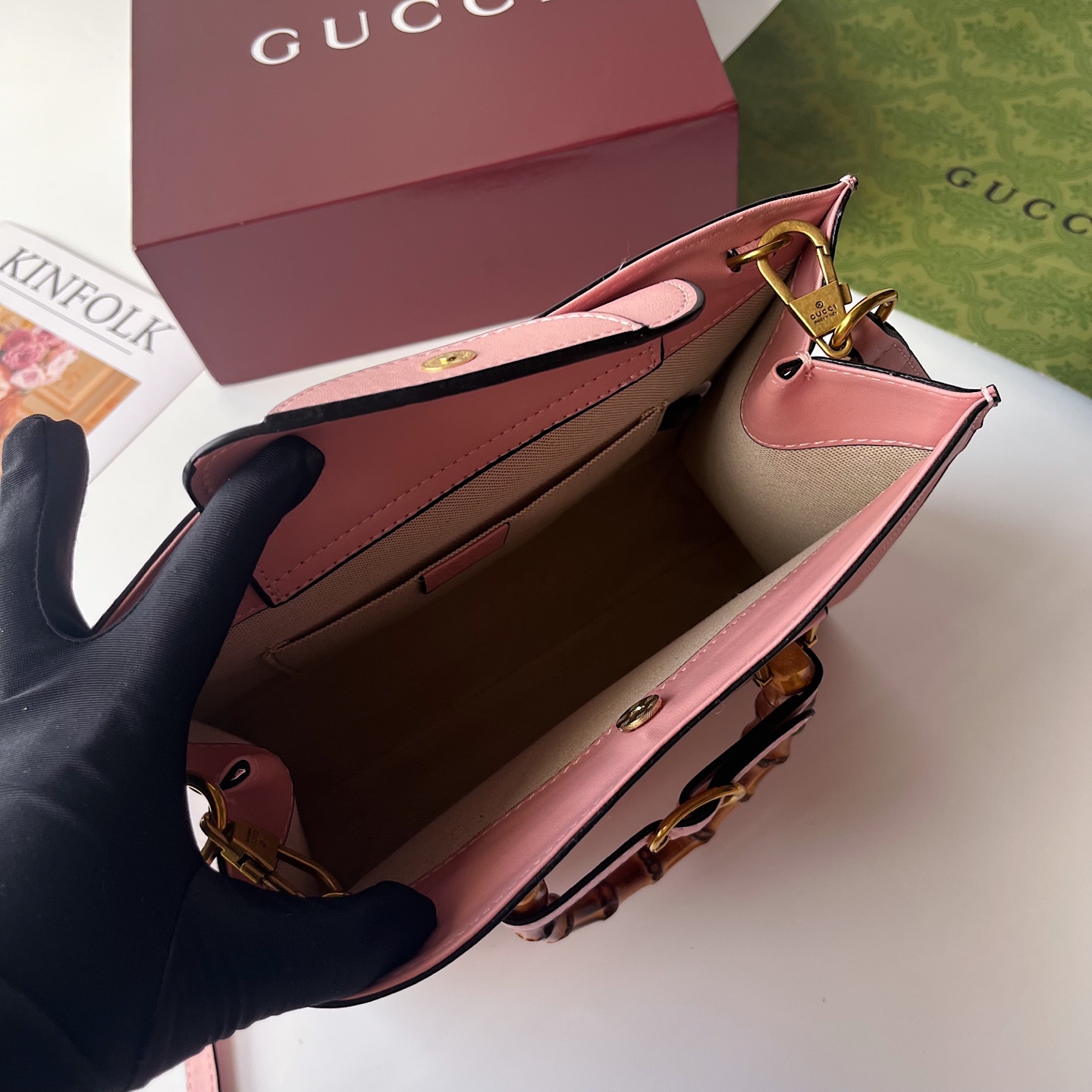 GUCCI古驰 Diana竹节系迷你托特包 肩掛け調整可能