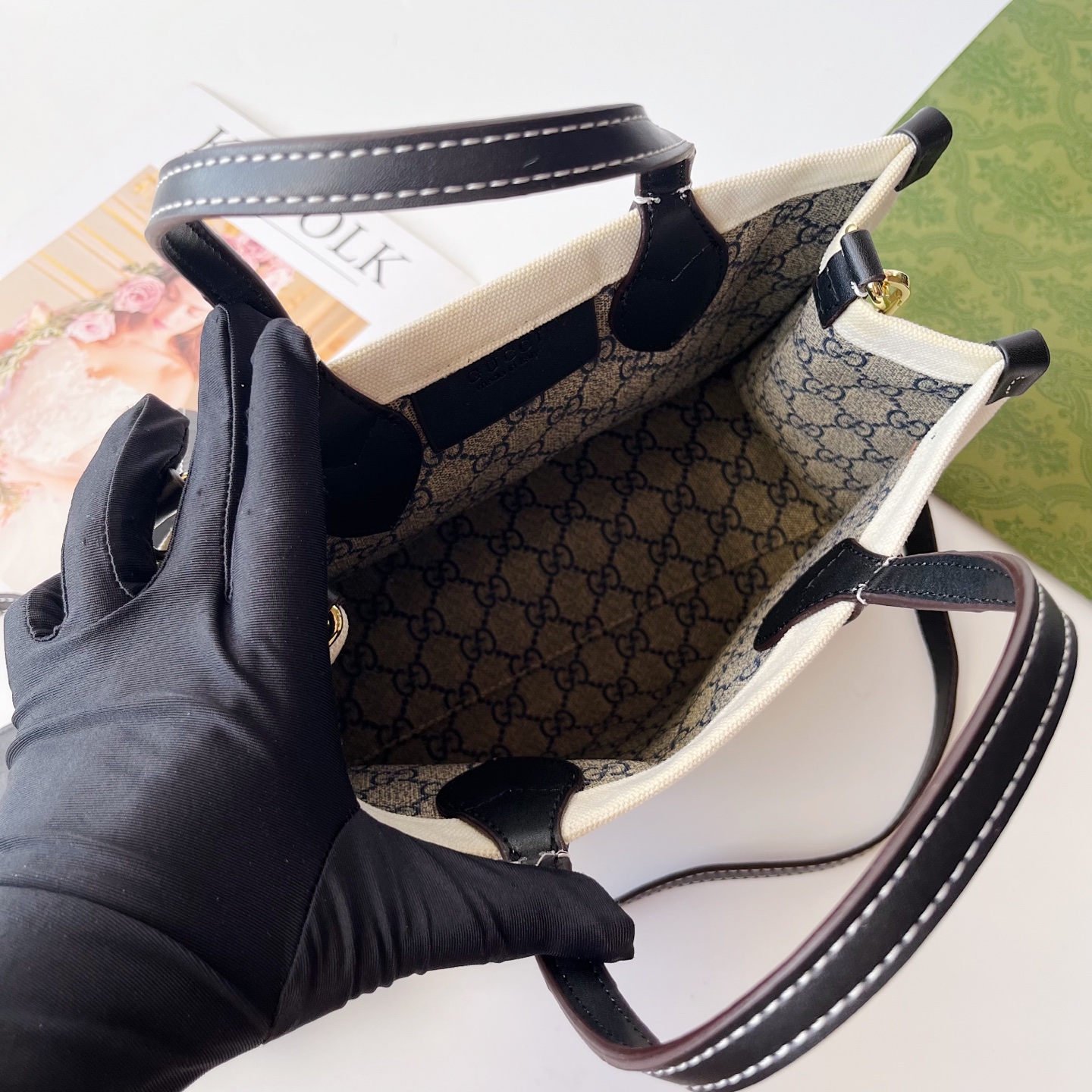 GUCCI古驰 トート帆布バッグ小号 大容量 手提げ・ショルダー兼用