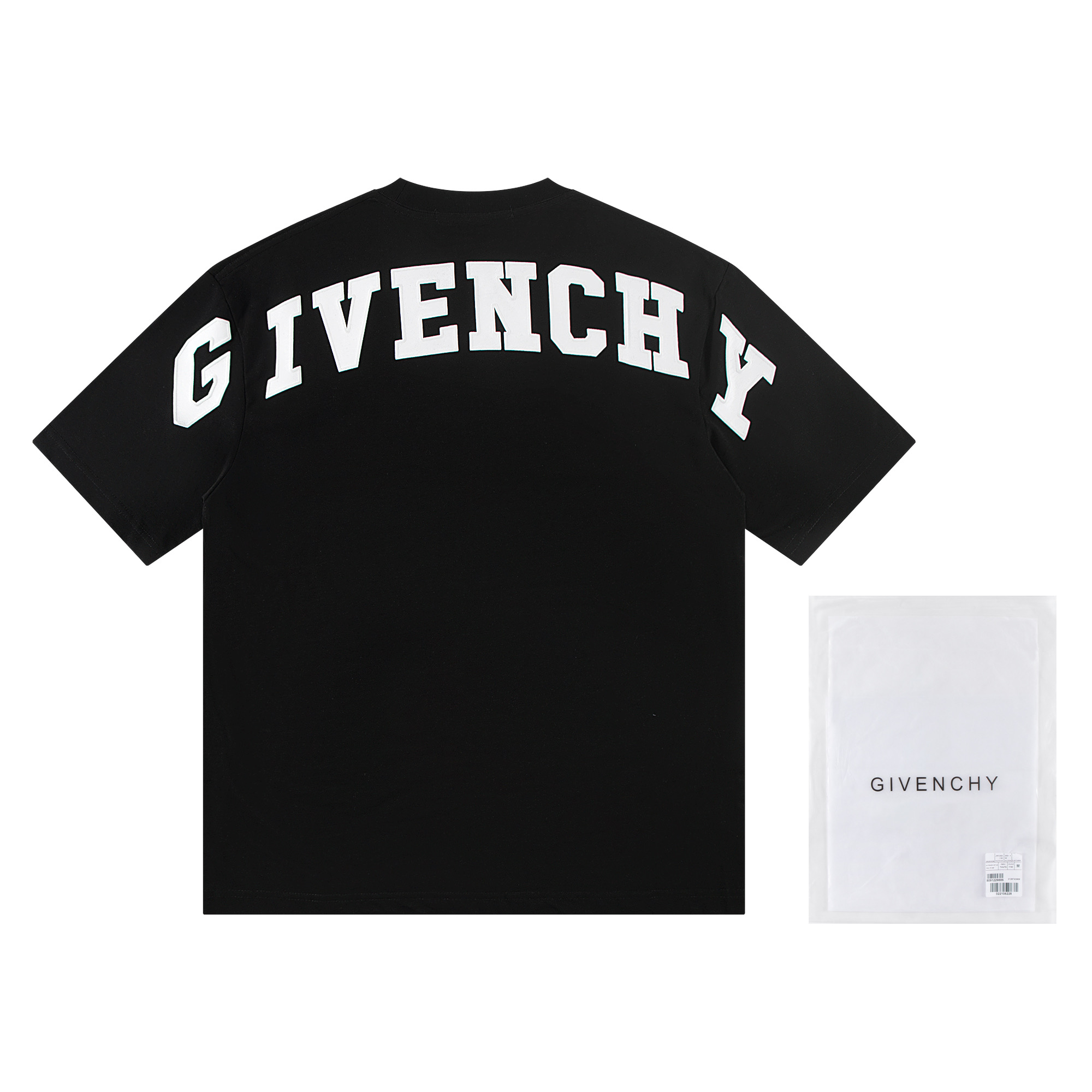 ) Givenchy GIVENCHY2025 nuevo estampado de mangas cortas bordadas Material: Hecho de algodón peinado de doble hilo de 3…