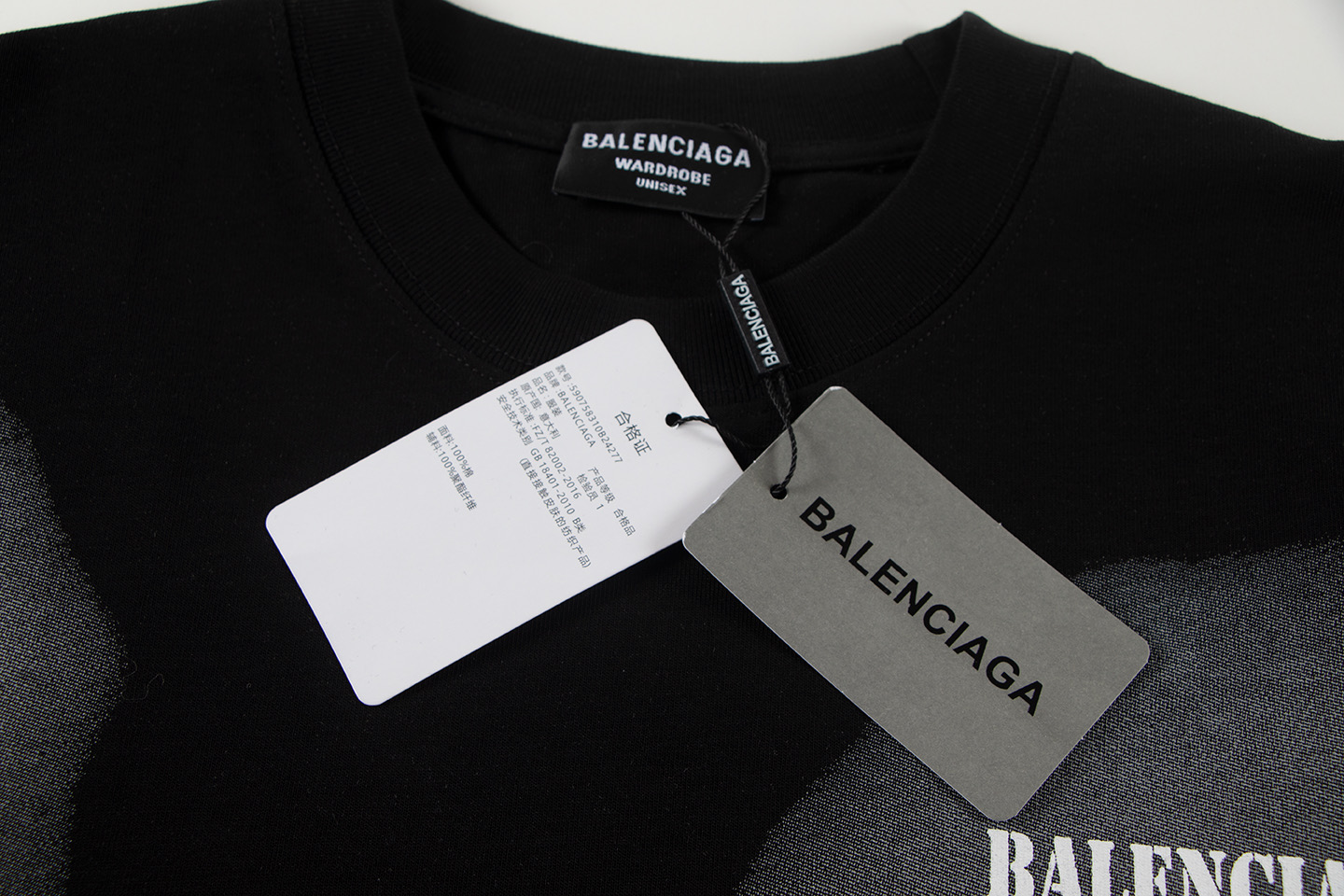 Balenciaga/巴黎世家 26ss 多字母圆领短袖 黑白
