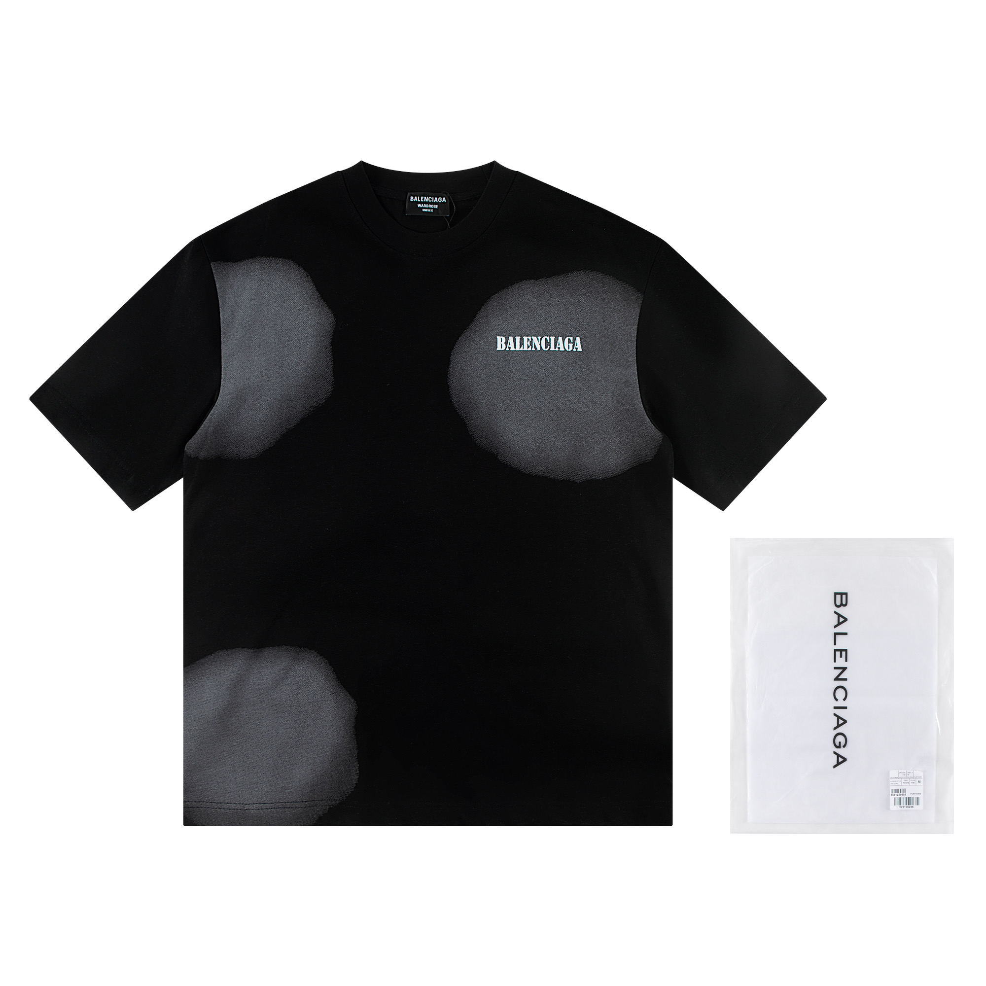 Balenciaga/巴黎世家 26ss 多字母圆领短袖 黑白