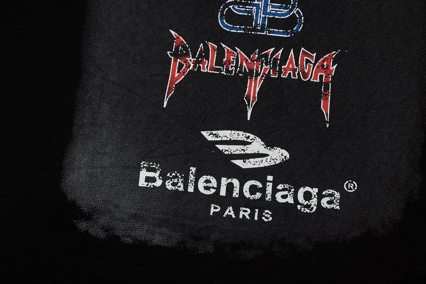 Balenciaga/巴黎世家 26ss 多字母圆领短袖 黑白