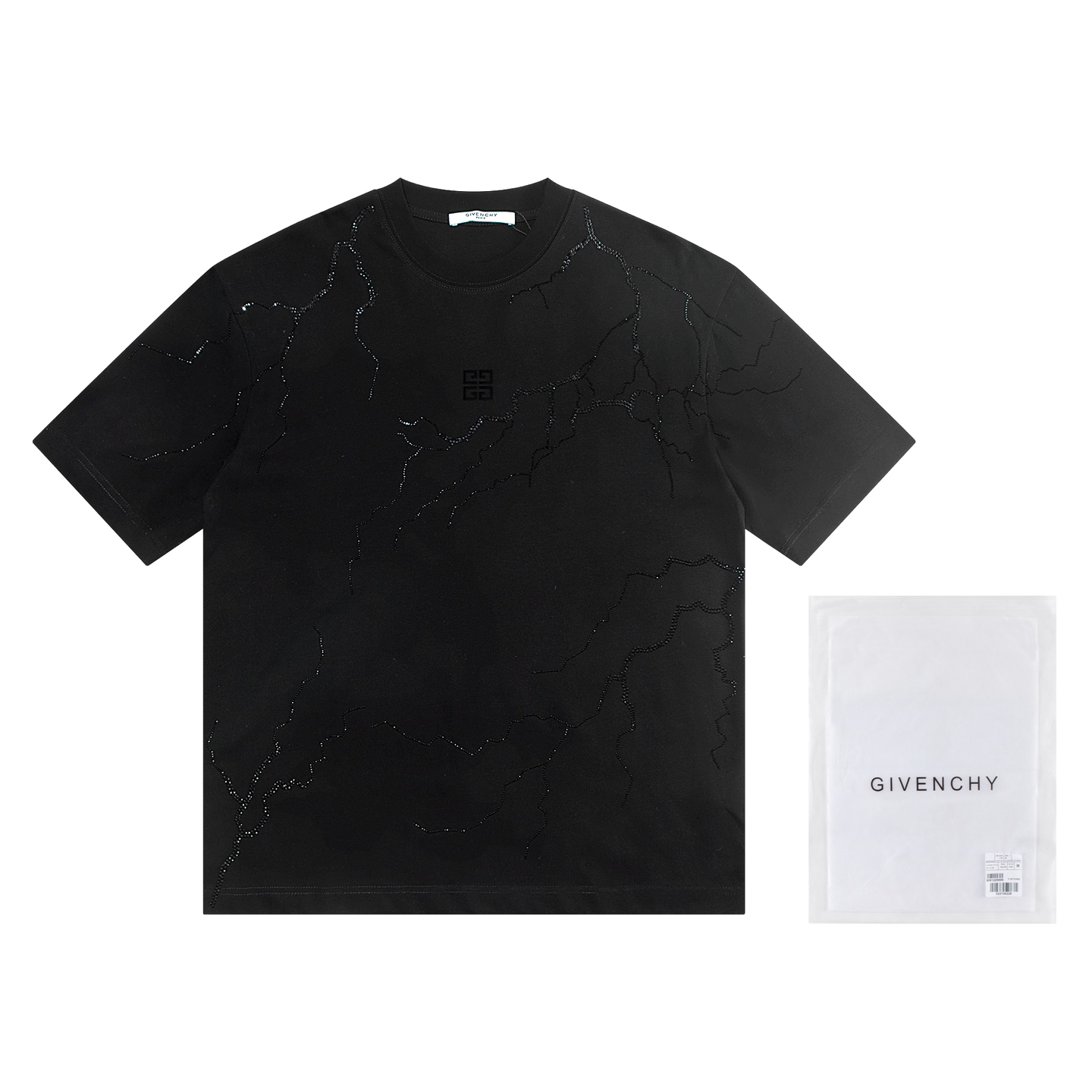Givenchy GIVENCHY2025 nuevas mangas cortas tridimensionales de flores quemadas Material: Hecho de algodón peinado de do…