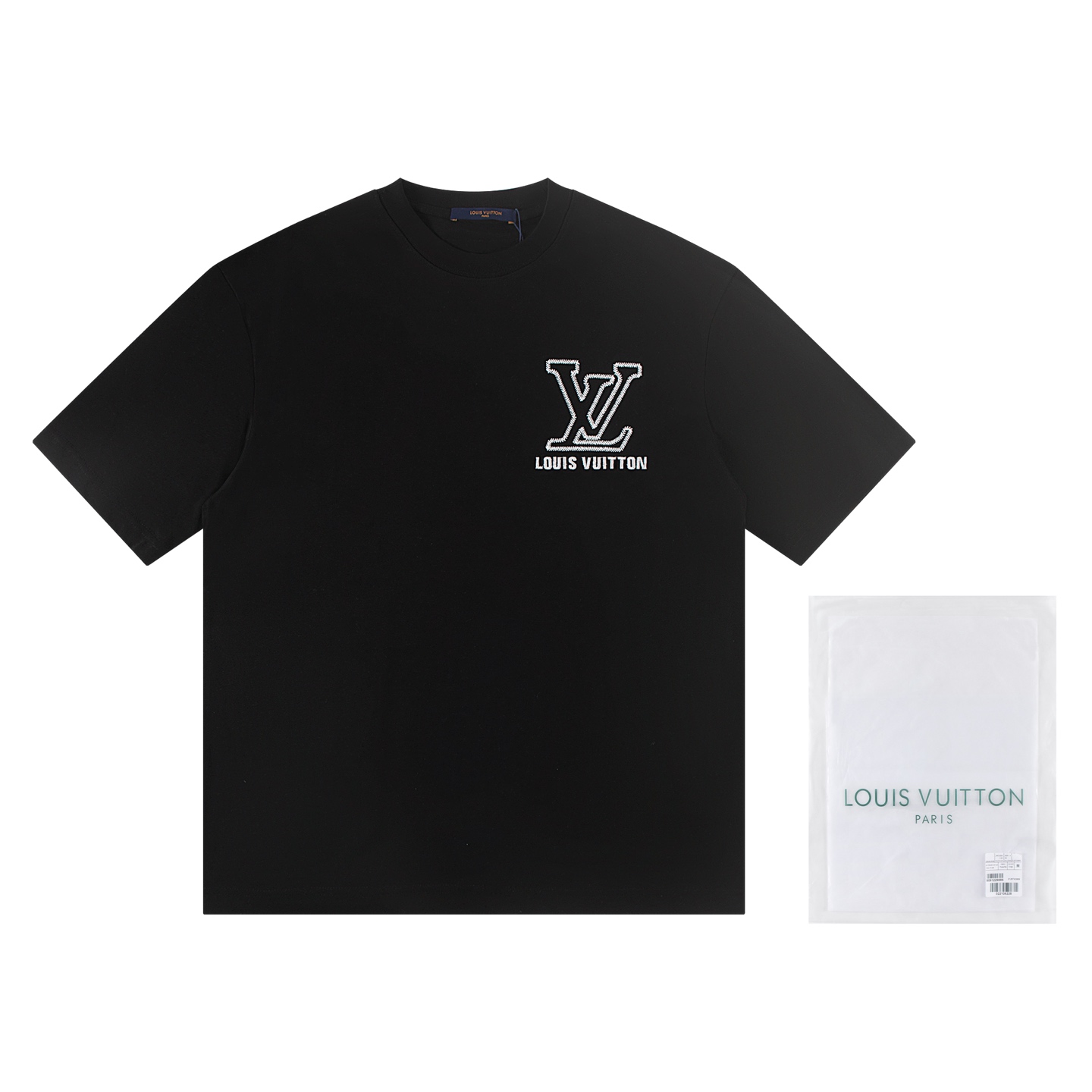P75 louis vuitto*2026 última camiseta de manga corta bordada, material: algodón peinado de doble hilo de alta versión 3…