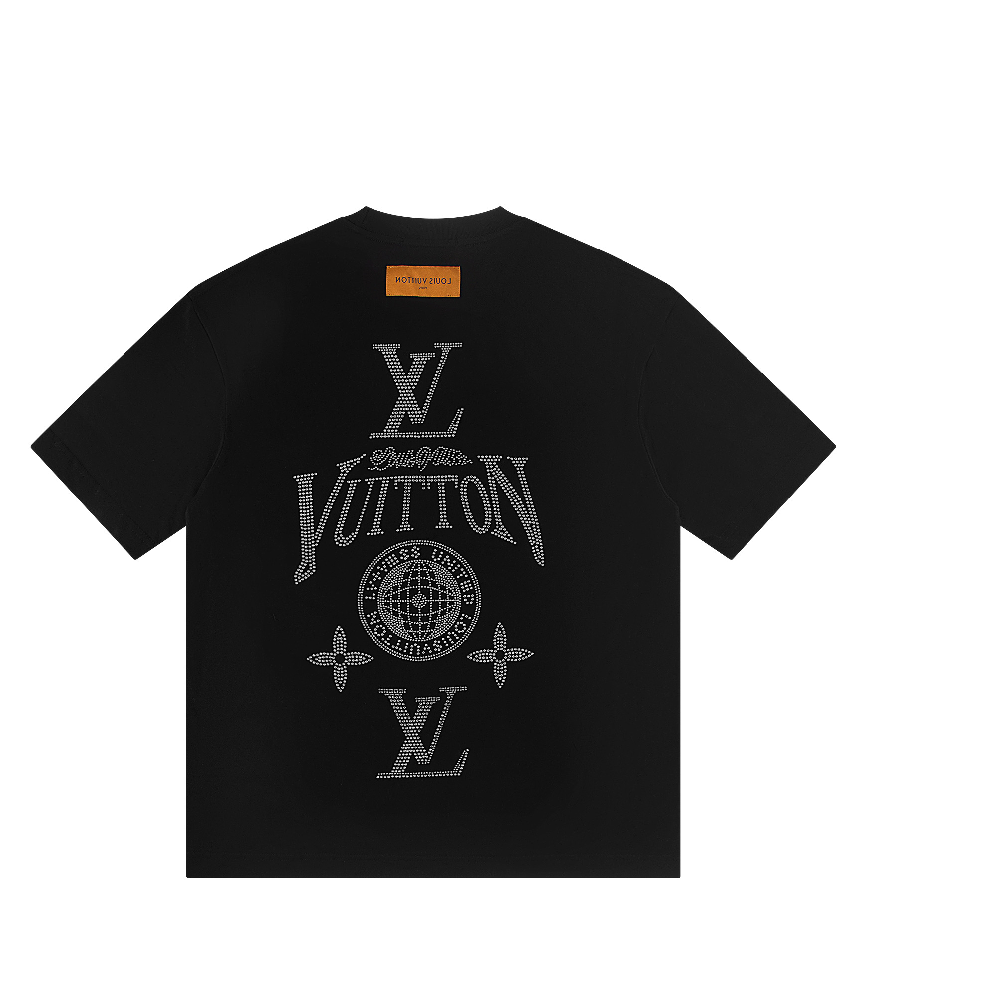 P80 louis vuitto*2026 último modelo de camiseta de manga corta con pedrería delantera y trasera. Material: algodón pein…