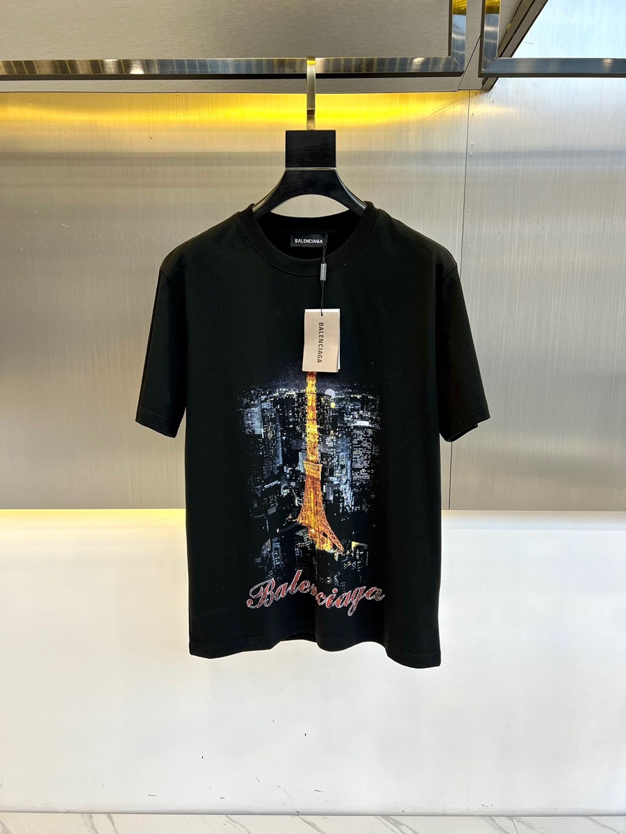 Balenciaga Clothing T-Shirt Buy Online
 Printing Cotton Summer Collection Vintage Short Sleeve