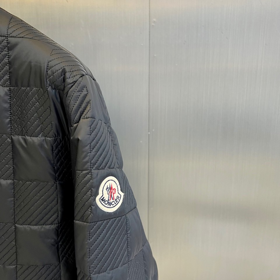 Moncler/蒙口24秋冬camicia立领格纹棉服外套秋冬薄款斜纹格子休闲夹棉夹克外套薄棉填充保暖性