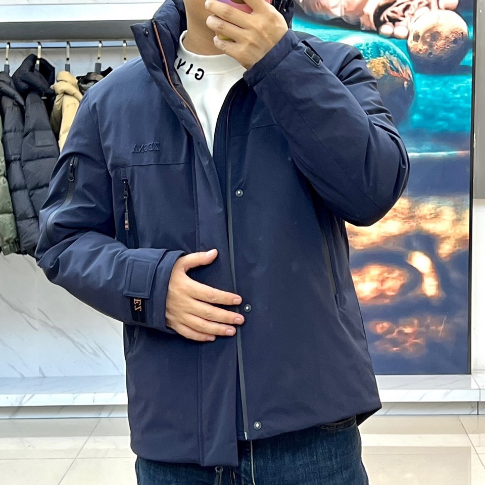 Ermenegildozegna/杰尼亚24FW秋冬男士连帽休闲羽绒服秋冬季保暖羽绒服夹克外套工艺品质及