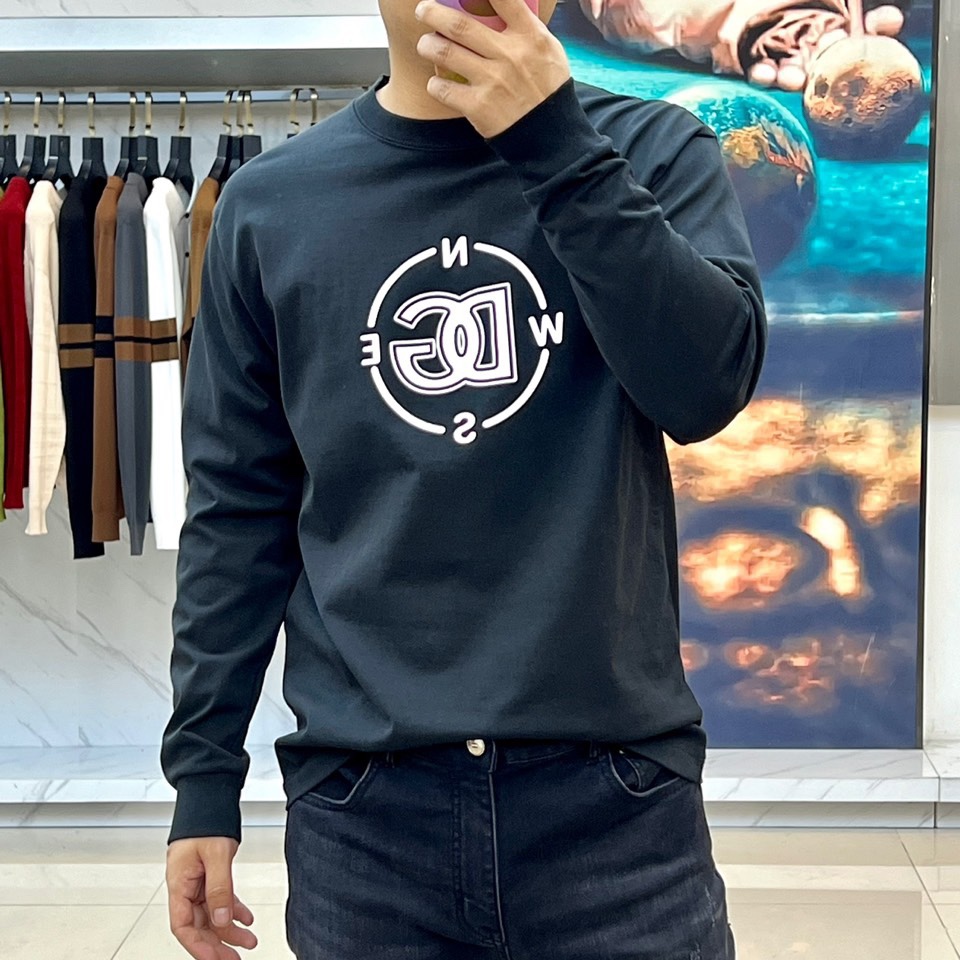 “New Rounded Autumn 2025 Long Sleeve Cotton T-Shirt with Logo Print, Unisex S-XXL Sizes” - 图片 2
