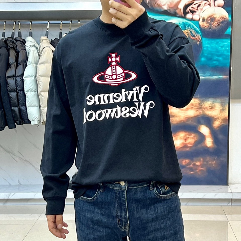 “Vivienne Westwood 2024 Autumn Western Queen Long Sleeve T-Shirt in Pure Cotton, Gender-Neutral, 48-56 Size” - 图片 2