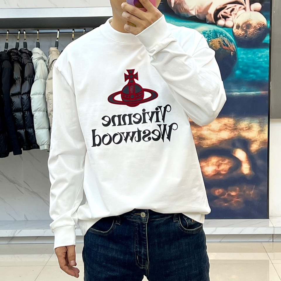 “Vivienne Westwood 2024 Autumn Western Queen Long Sleeve T-Shirt – Gender-Neutral Men and Women, 48-56” - 图片 2