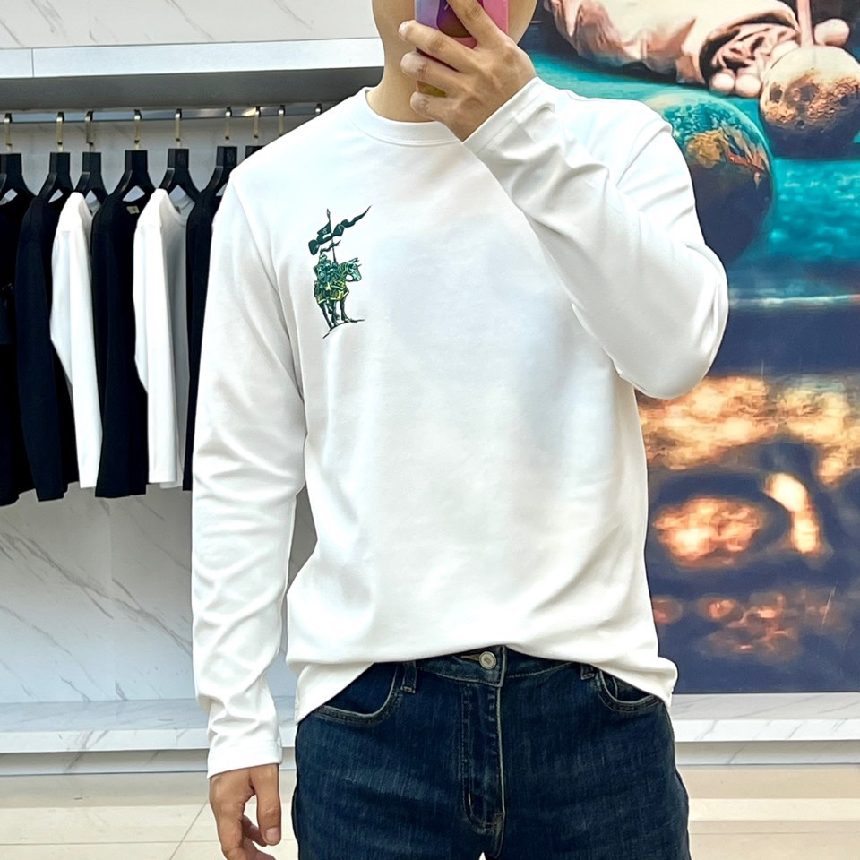 “2025 Burbapoli Long-Sleeved T-Shirt: High-Quality Cotton, Sophisticated Design, Fashionable and Comfortable (Sizes 48-56)” - 图片 2