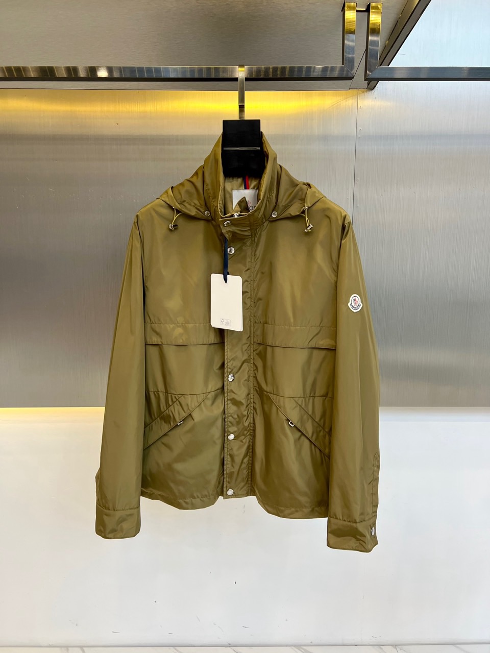 Moncler Lente/Zomer 2025 Lichtgewicht Jas met Capuchon - Olijfgroen