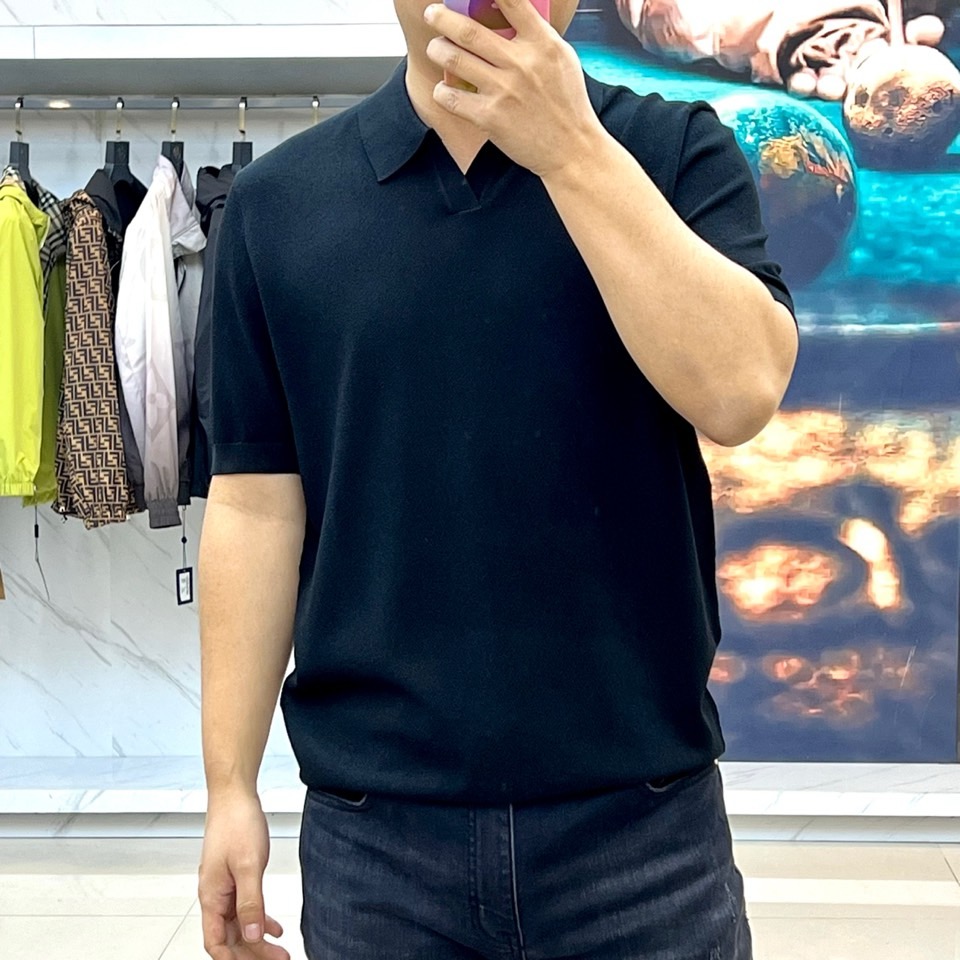 
Zegna杰尼亚、25s春夏新品天丝针织短袖，男士商务休闲天丝针织弹力翻领T恤，精选客供进口21%天丝