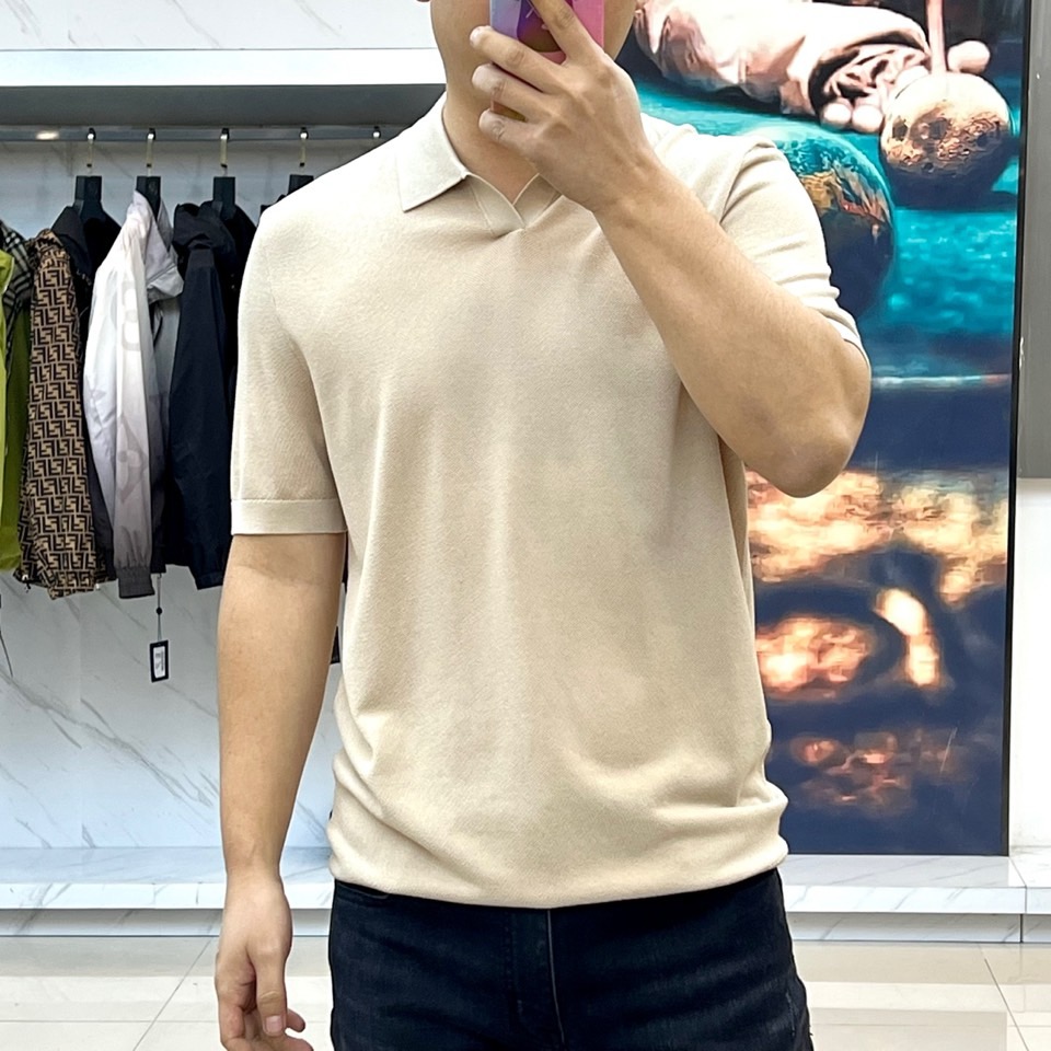 
Zegna杰尼亚、25s春夏新品天丝针织短袖，男士商务休闲天丝针织弹力翻领T恤，精选客供进口21%天丝