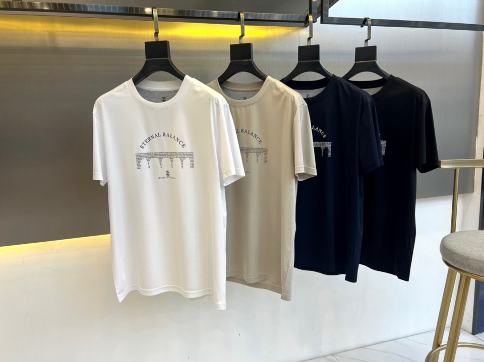 
Brunello Cucinelli/ 布鲁内洛 •库奇内利、2025春夏新款BC标志性圆领内搭短袖T