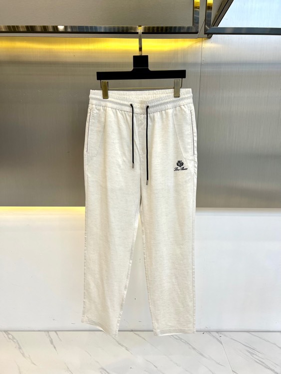 NO:151349,Loro Piana, Italian LP spring and summer new fashionable letter embroidered old Qianfeng casual pants for men. The fabric is based on 92-day silk, and the original 