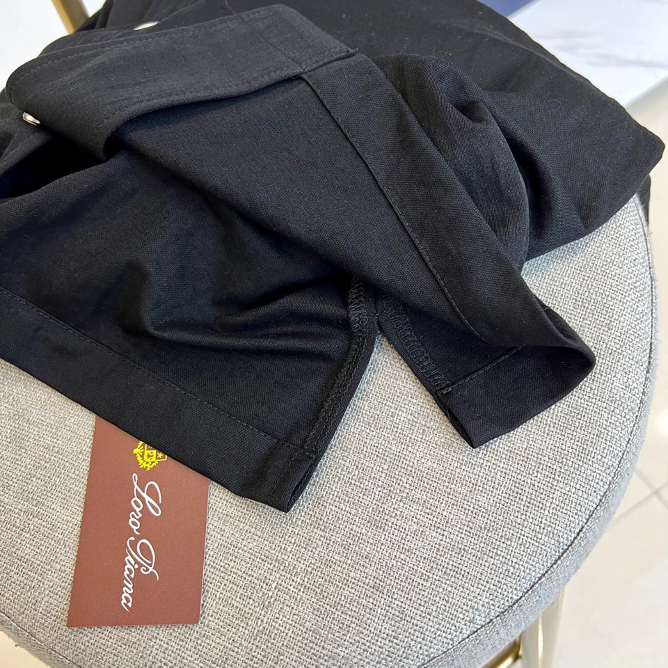 Loro Piana Men's Black Short Sleeve Shirt & Shorts Set - Summer Fashion 6 i1746900331 6559 5