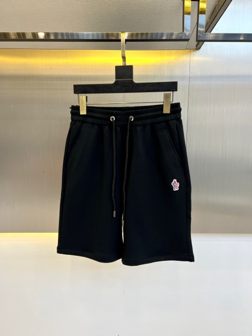 Moncler Men's Casual Elastic Waist Shorts Cotton Blend Logo Black 1 Moncler Men's Casual Elastic Waist Shorts Cotton Blend Logo Black