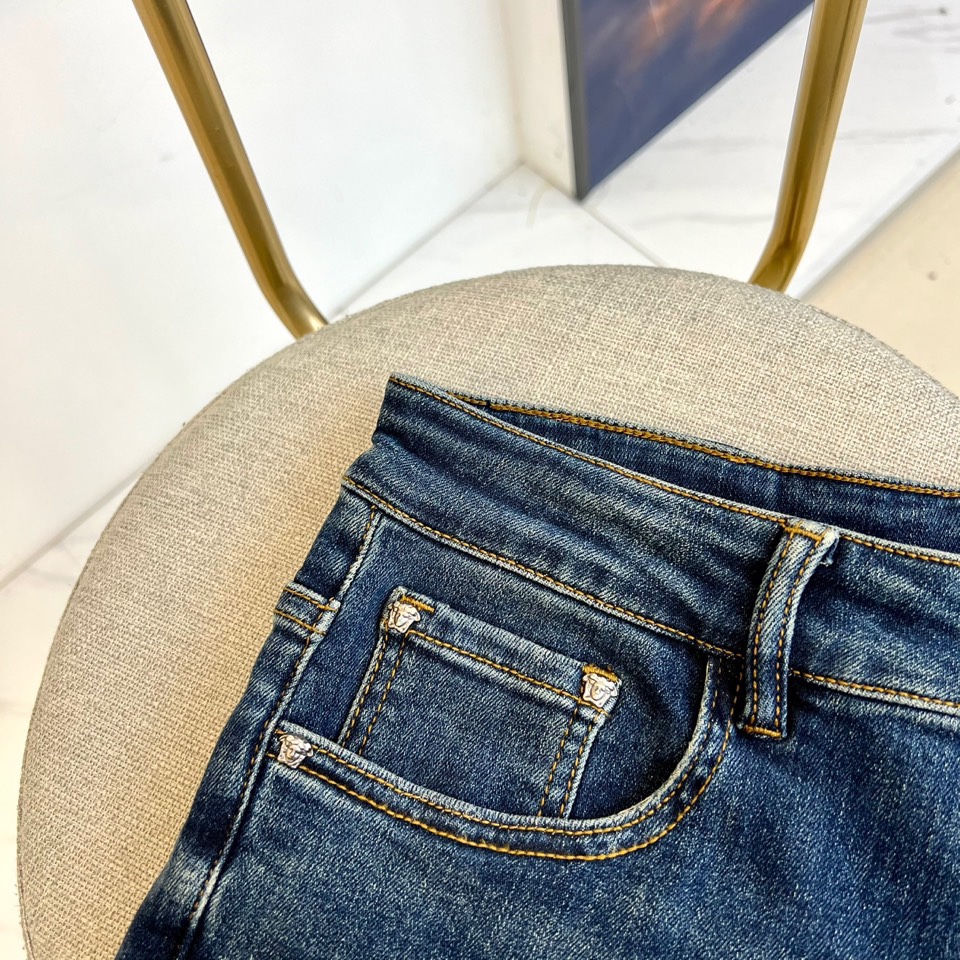 Men’s Classic Blue Freshwater Cotton Pants for 2025 Spring and Summer - 图片 5