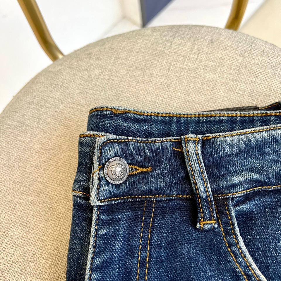 Men’s Classic Blue Freshwater Cotton Pants for 2025 Spring and Summer - 图片 4