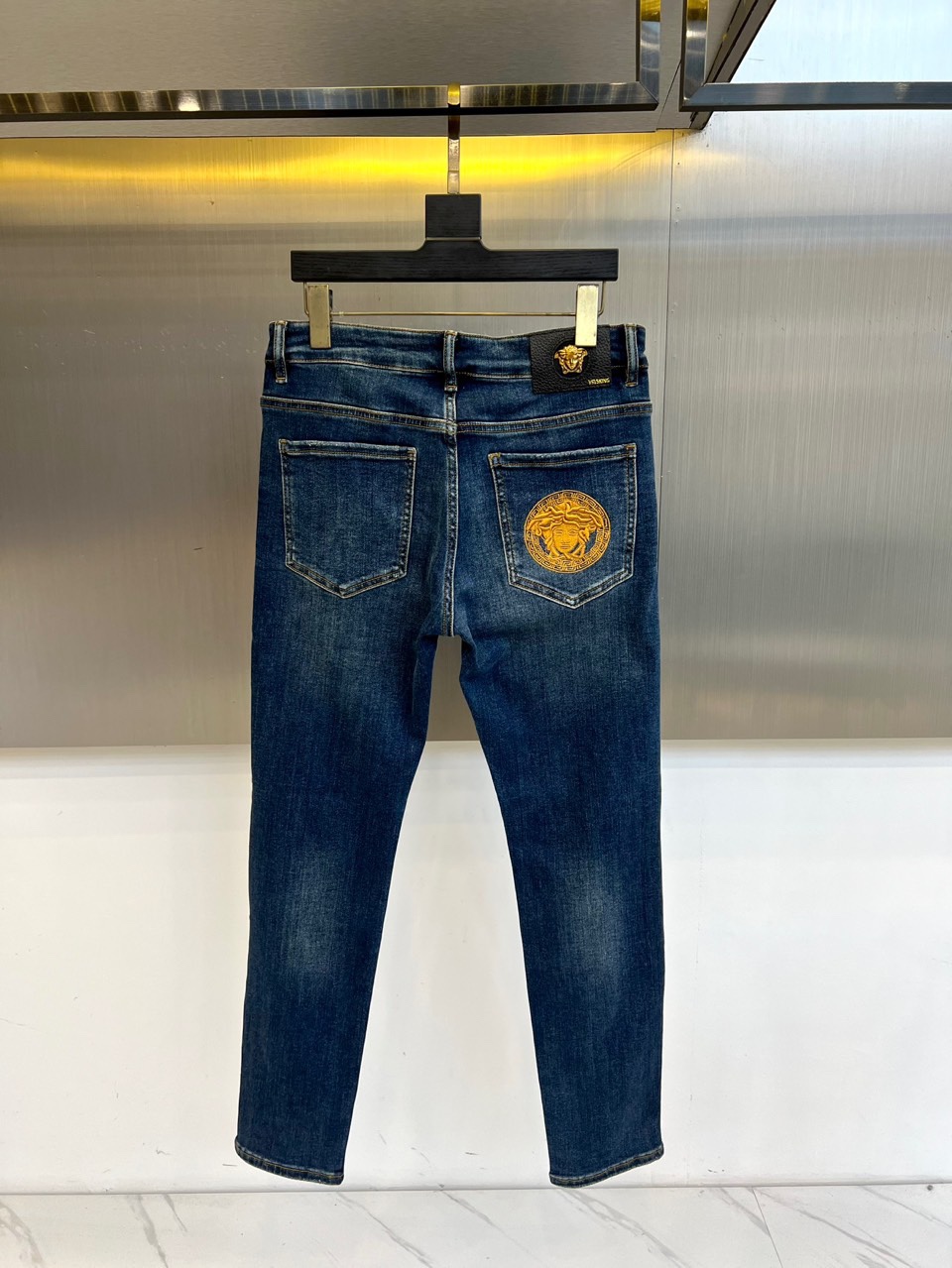 Men’s Classic Blue Freshwater Cotton Pants for 2025 Spring and Summer - 图片 3