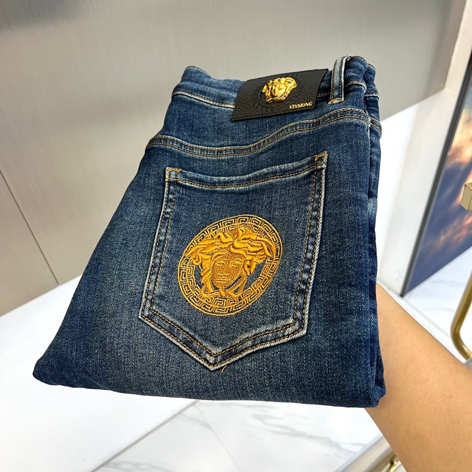 Men’s Classic Blue Freshwater Cotton Pants for 2025 Spring and Summer - 图片 1