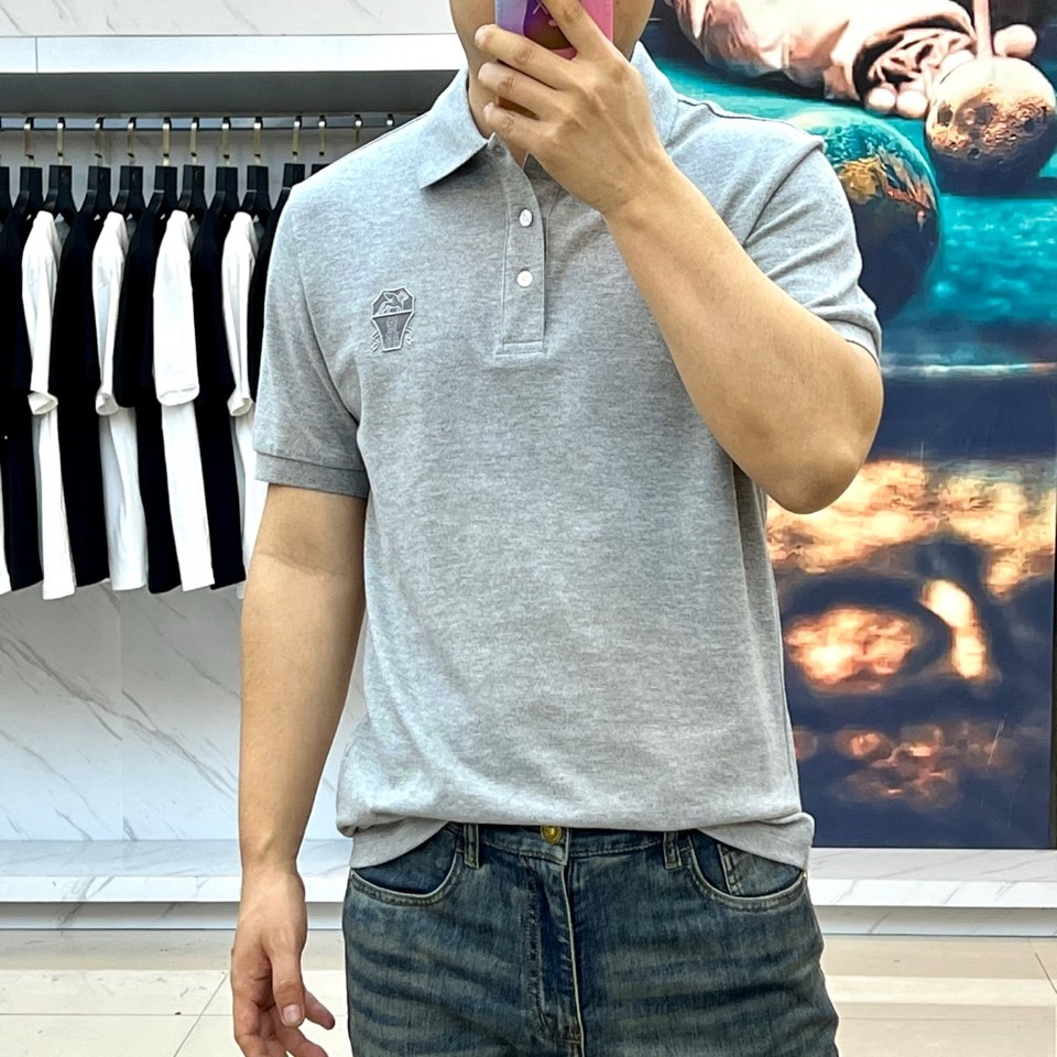 
BC、25s春夏新款网眼丝光棉布基础翻领短Tee，经典徽章刺绣图案商务休闲短袖Polo衫！这款Polo