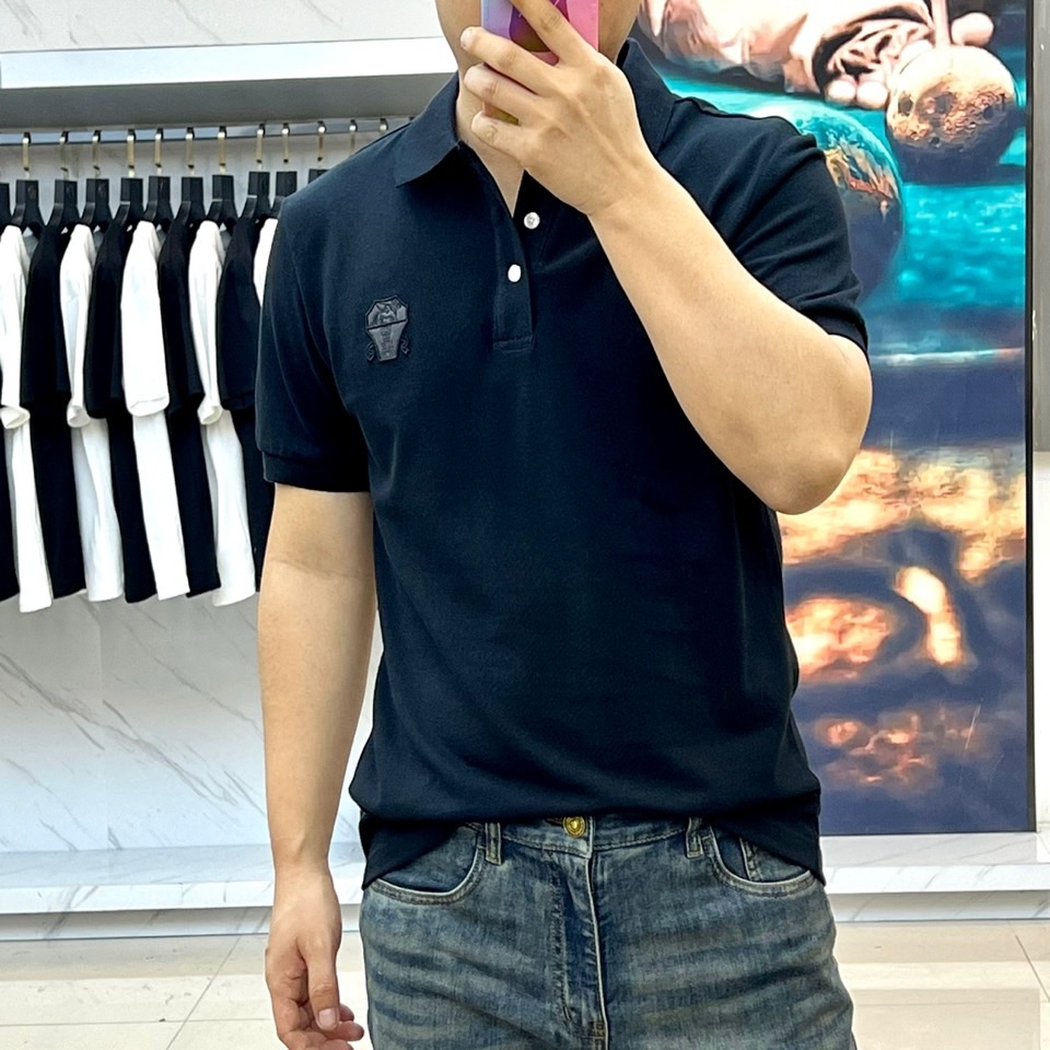 、
BC25s春夏新款网眼丝光棉布基础翻领短Tee，经典徽章刺绣图案商务休闲短袖Polo衫！这款Polo