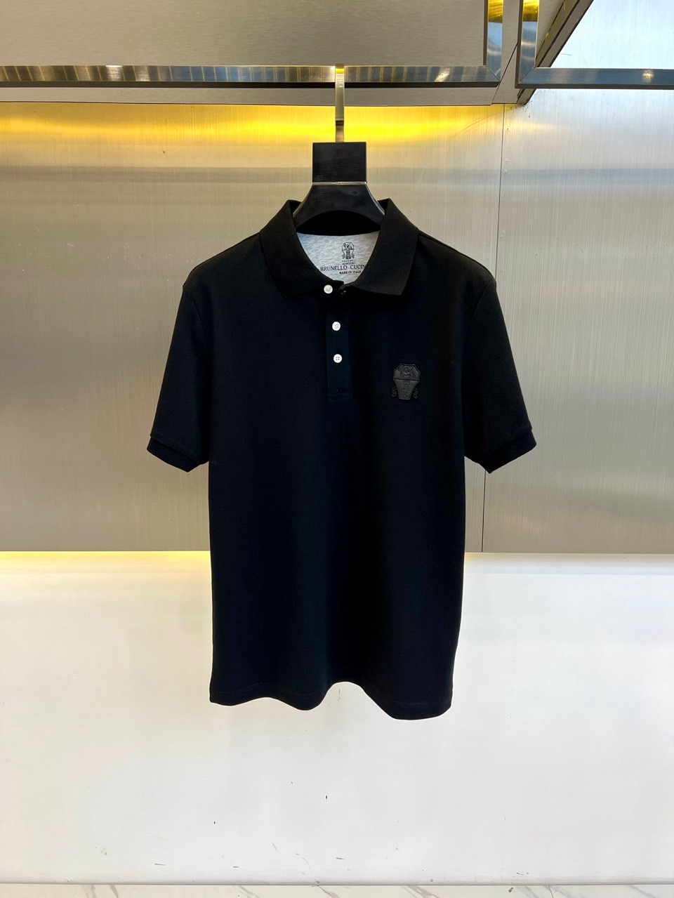 、
BC25s春夏新款网眼丝光棉布基础翻领短Tee，经典徽章刺绣图案商务休闲短袖Polo衫！这款Polo