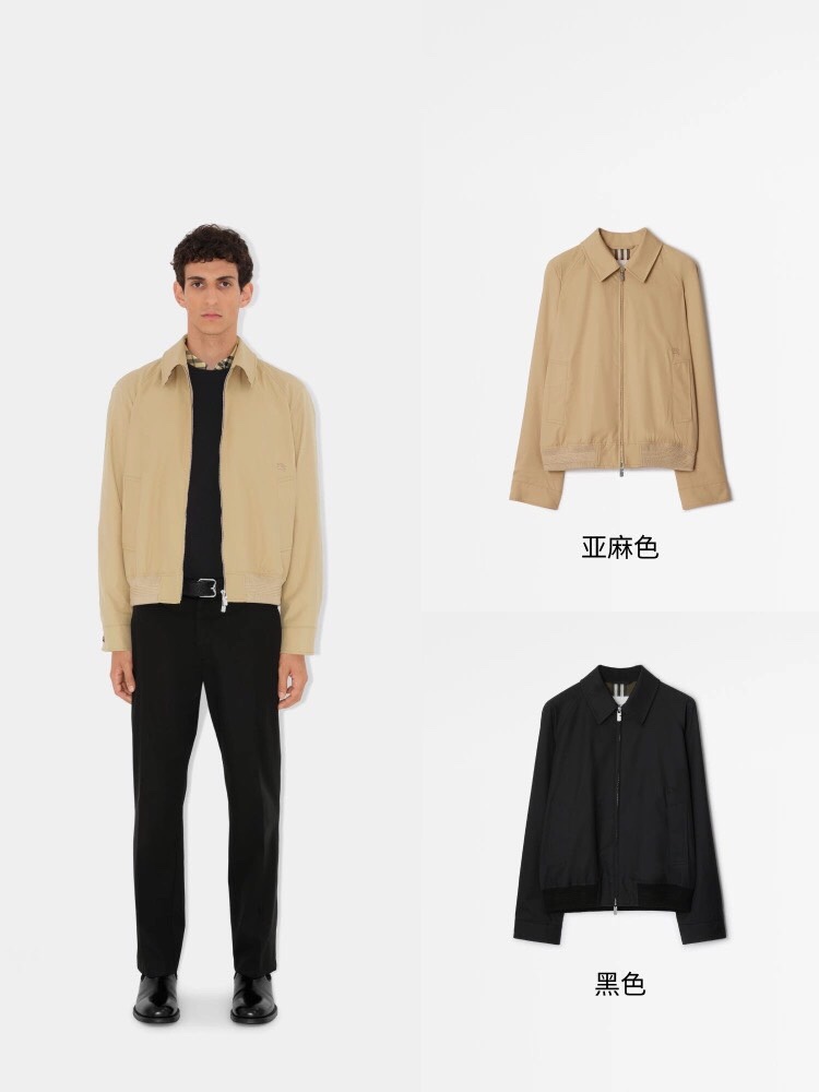 
Bur巴宝莉、25FW秋冬男装 嘎巴甸哈林顿外套，夹棉/薄棉。哈林顿外套，选用意大利精纺棉质嘎巴甸面料