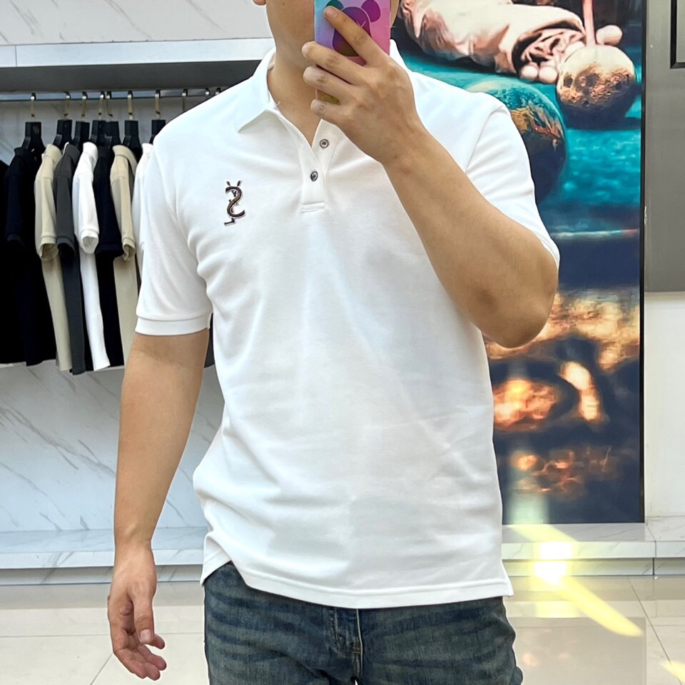 
圣罗兰、2025s经典标志性Logo点缀元素 经典时尚翻领 Polo衫短袖 ，贸易公司渠道订单，简约大