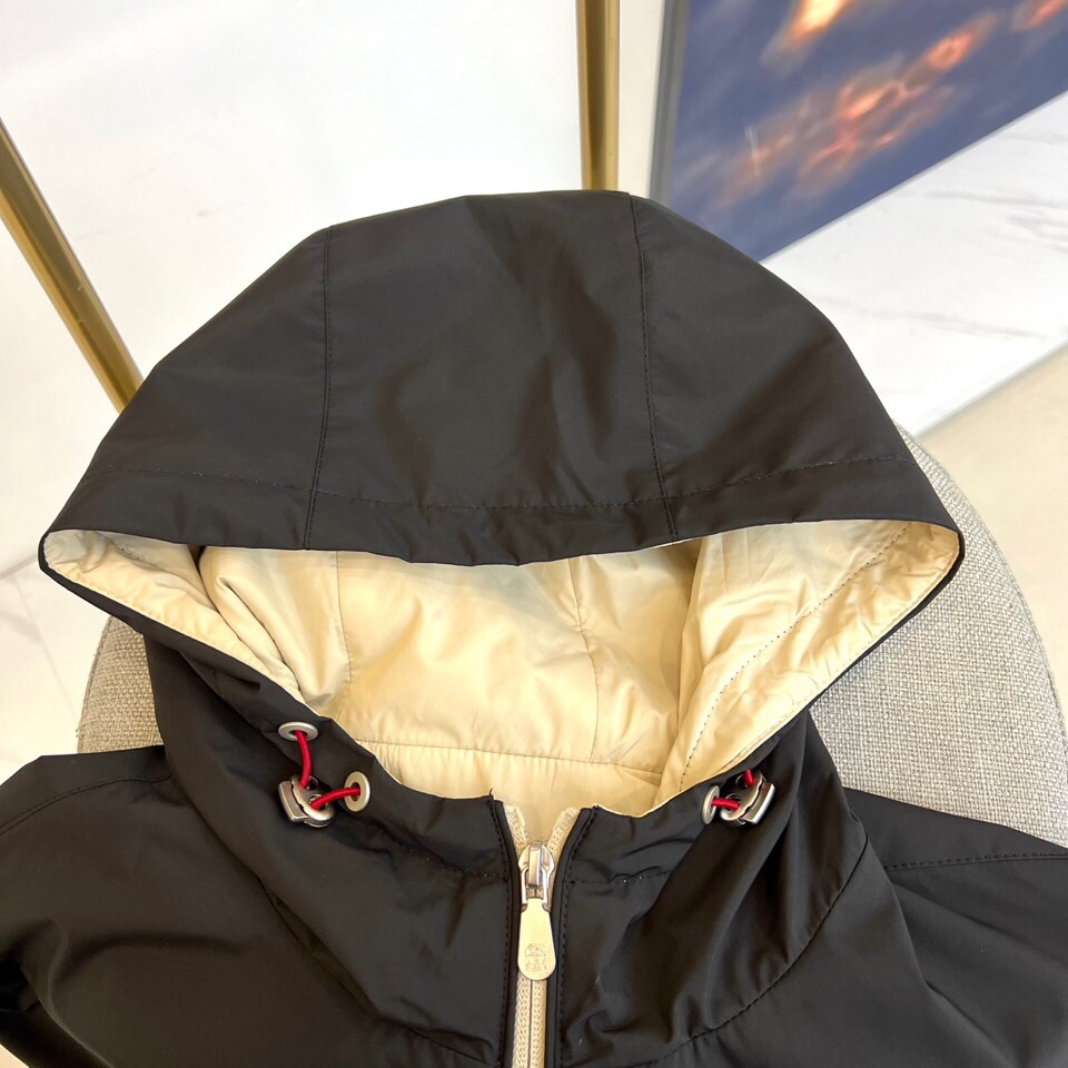 
Brunello cucinelli-意大利BC男装早秋新款老钱风时尚休闲夹棉/薄棉连帽风衣男士时尚夹