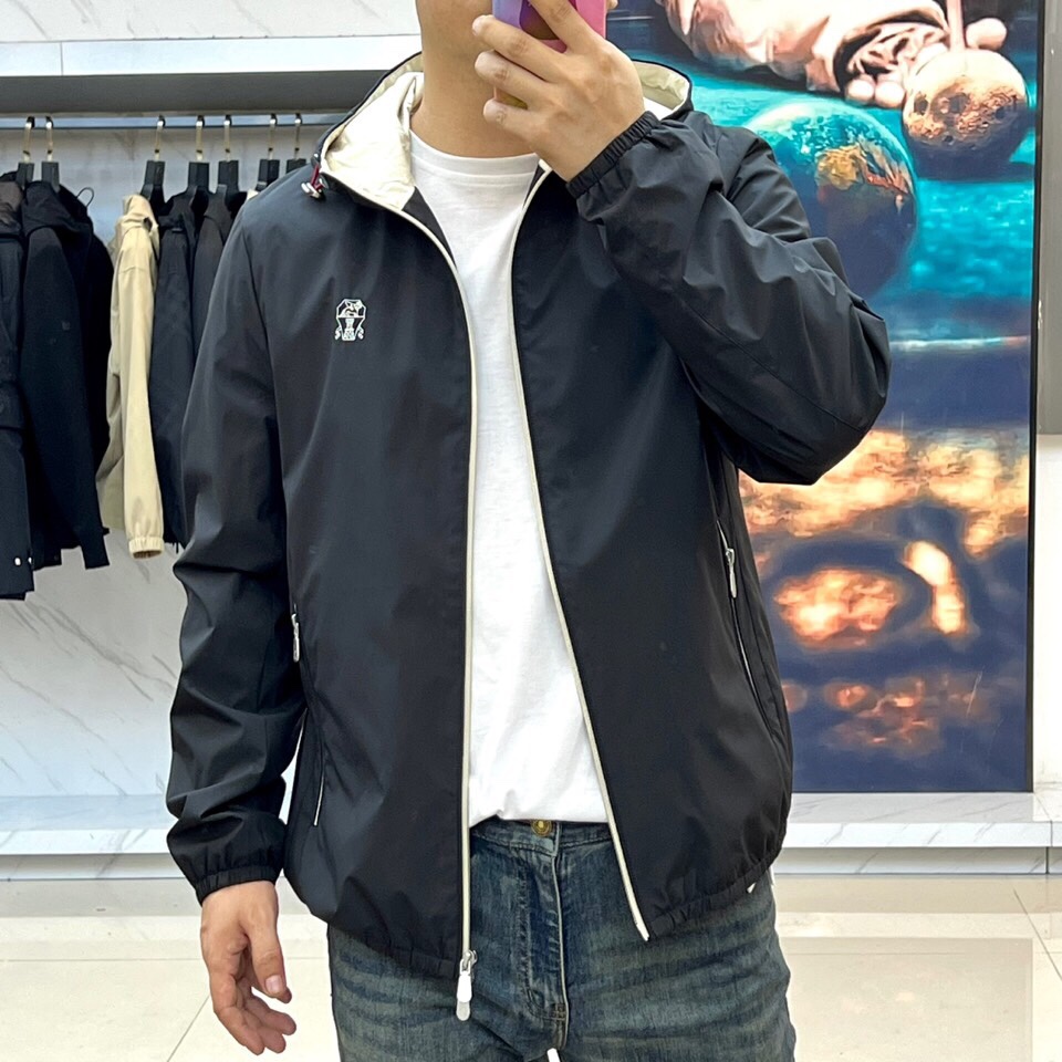 
Brunello cucinelli-意大利BC男装早秋新款老钱风时尚休闲夹棉/薄棉连帽风衣男士时尚夹