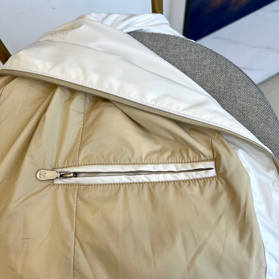 
Brunello cucinelli-意大利BC男装早秋新款老钱风时尚休闲夹棉/薄棉连帽风衣男士时尚夹