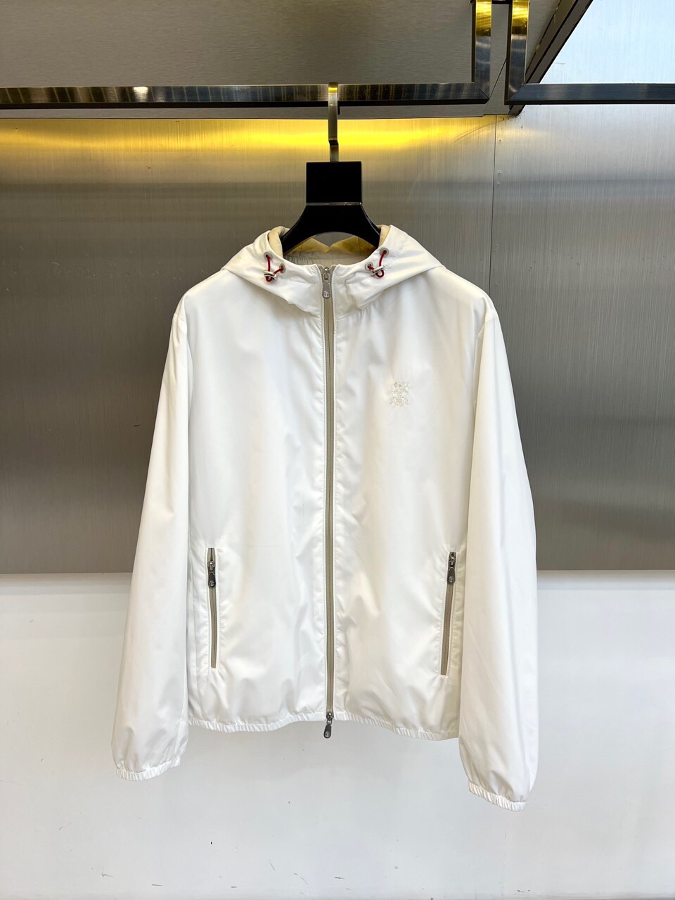 
Brunello cucinelli-意大利BC男装早秋新款老钱风时尚休闲夹棉/薄棉连帽风衣男士时尚夹