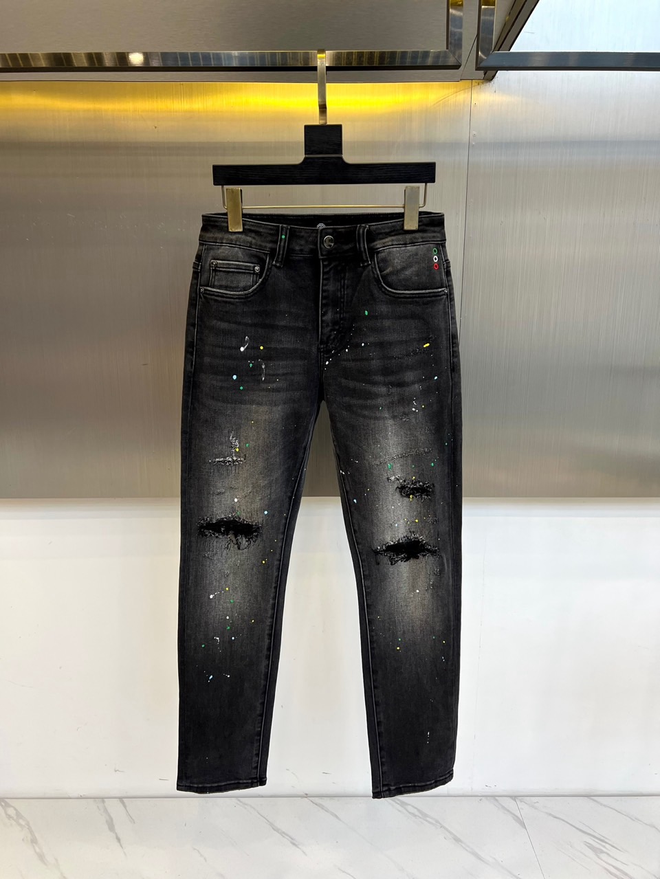 PP、2025秋冬新款男士五口袋牛仔裤，（抢先发售）面料含有莱卡莱卡纤维，随身而动，忠于原有衣形，融入弹