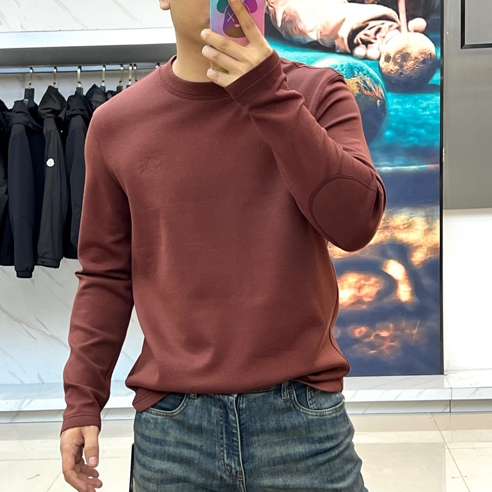 Bur巴宝莉、【高品质】25s秋冬款新品中领套头长袖T恤卫衣，面料采用舒弹莫代尔棉空气层/新疆棉混纺 特