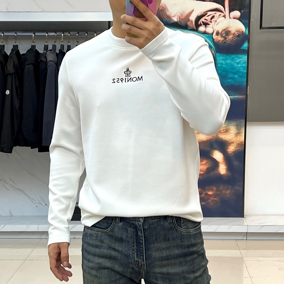 Mon蒙口、【高品质】25s秋冬款新品圆领套头长袖T恤卫衣，面料采用舒弹莫代尔棉空气层/新疆棉混纺 特性