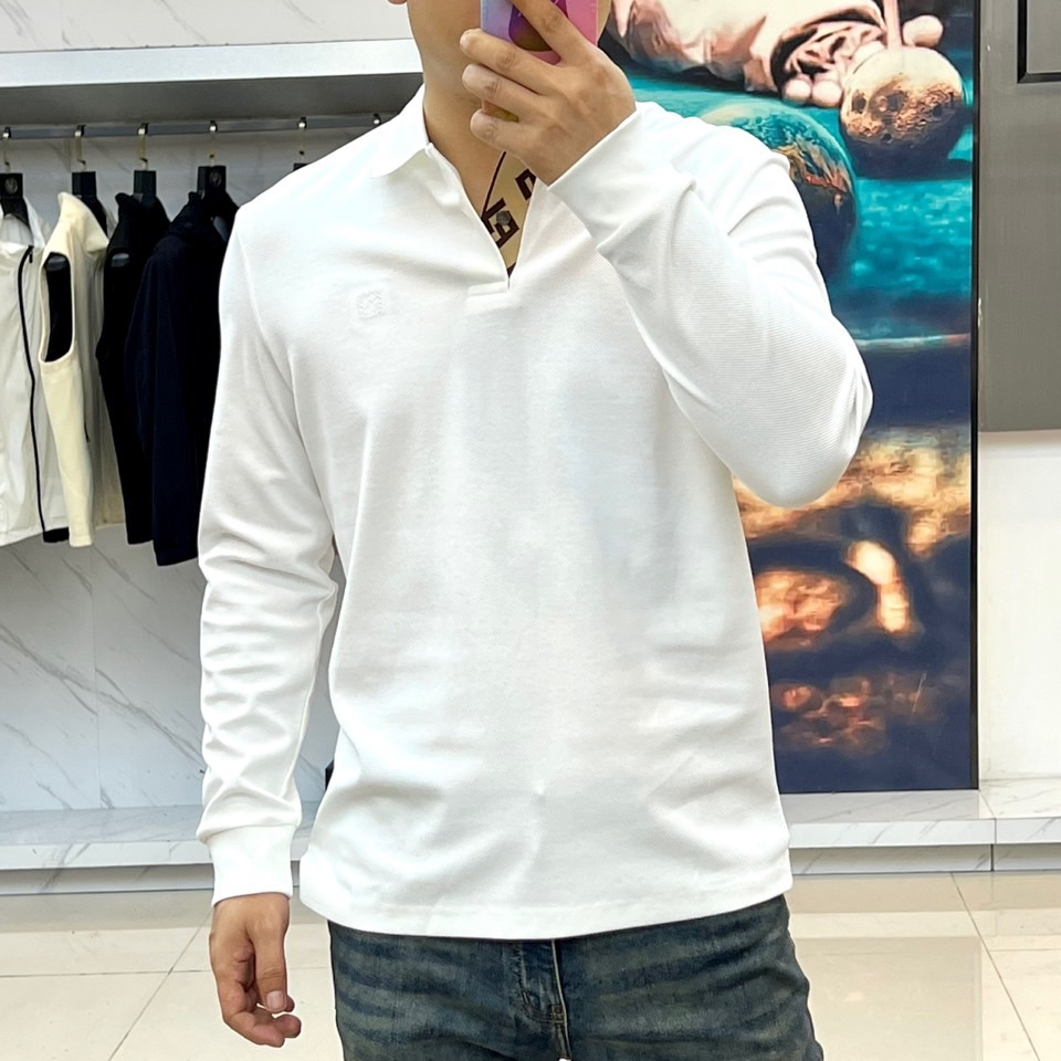 芬迪、25秋冬精品！男士珠地棉长袖口袋翻领POLO衫，早秋男士基础百搭长袖衫，妥妥的商务精英标配款，日常