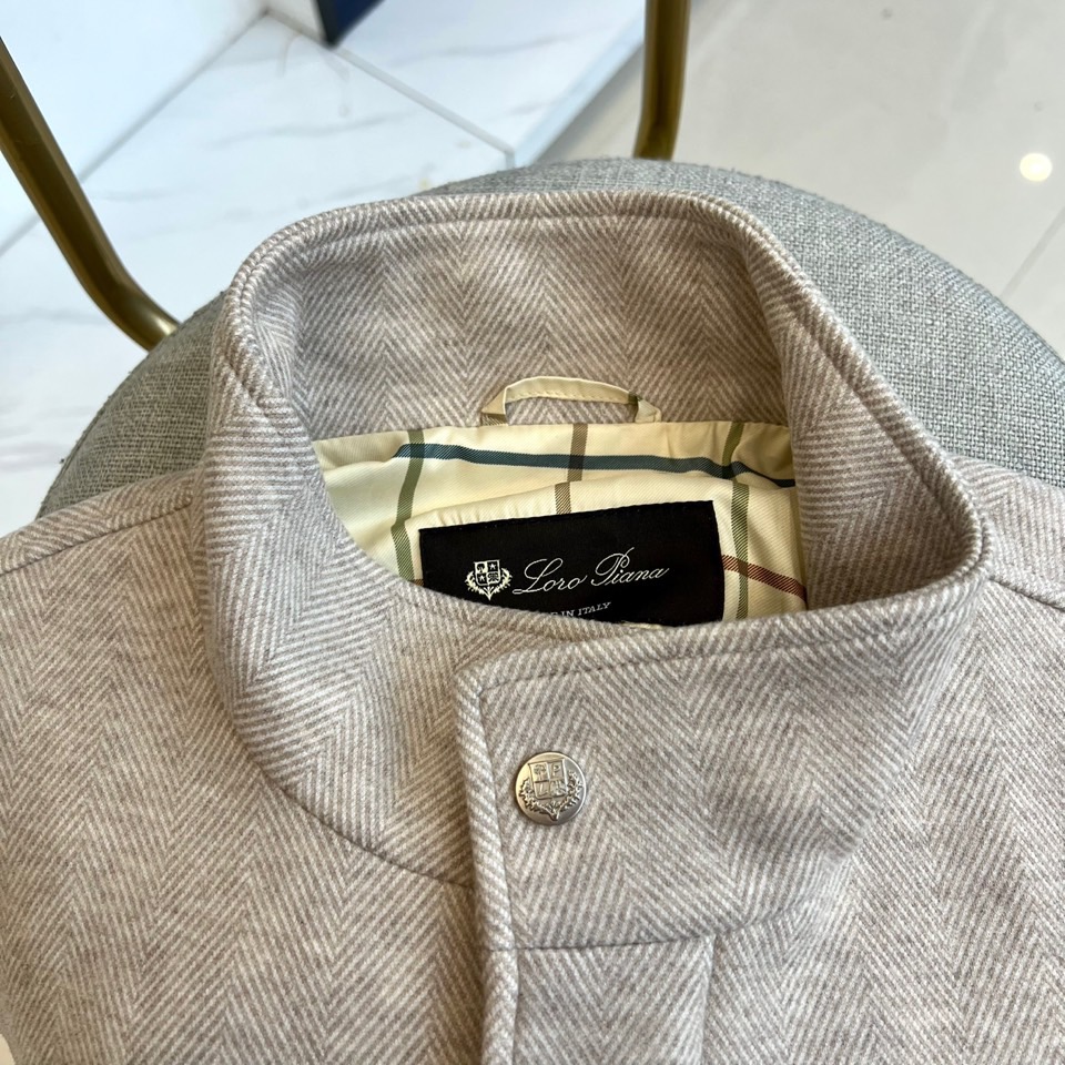 Loro Piana、25FW/秋冬意大利lP🆕男装新款翻领刺绣字母老钱新贵商务休闲男士夹克外套。斜纹面