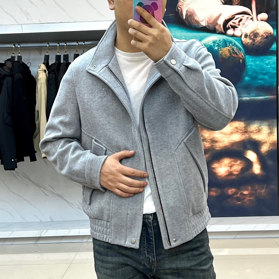 Loro Piana、25FW/秋冬意大利lP🆕男装新款翻领刺绣字母老钱新贵商务休闲男士夹克外套。斜纹面