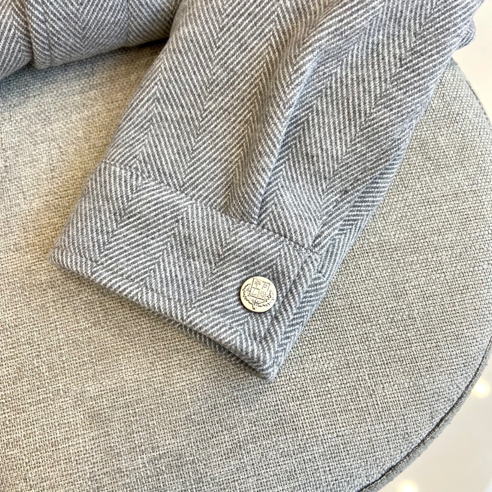 Loro Piana、25FW/秋冬意大利lP🆕男装新款翻领刺绣字母老钱新贵商务休闲男士夹克外套。斜纹面