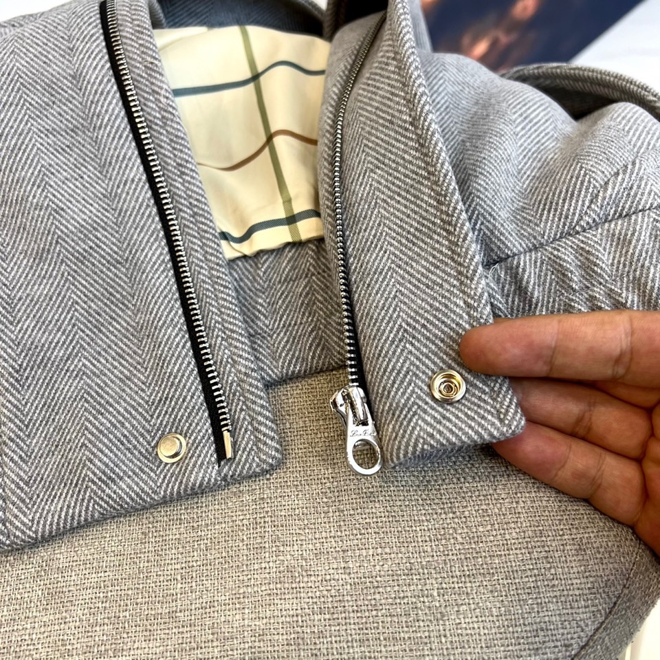 Loro Piana、25FW/秋冬意大利lP🆕男装新款翻领刺绣字母老钱新贵商务休闲男士夹克外套。斜纹面