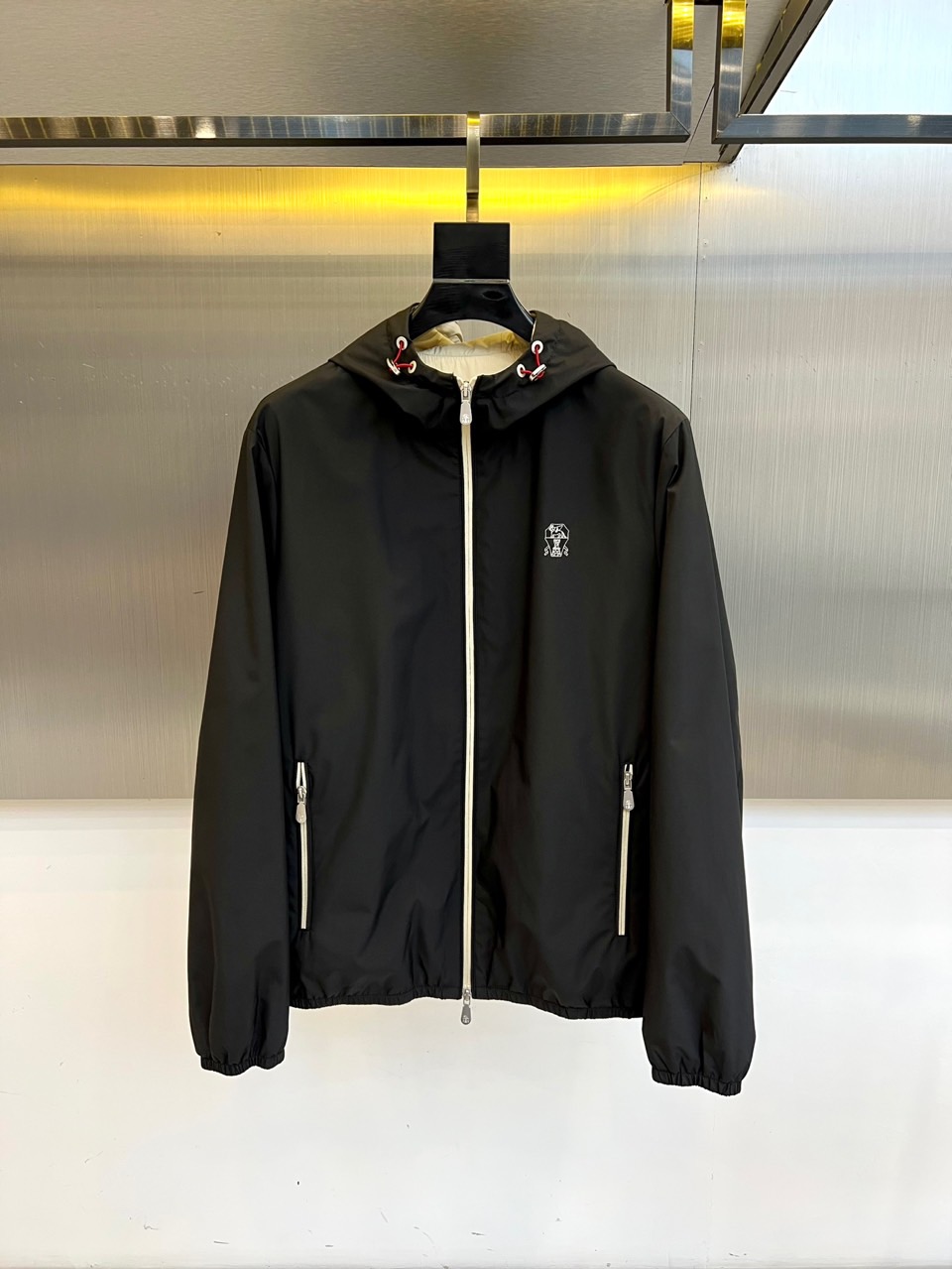 Brunello cucinelli-意大利BC男装早秋新款老钱风时尚休闲夹棉/薄棉连帽风衣男士时尚夹克