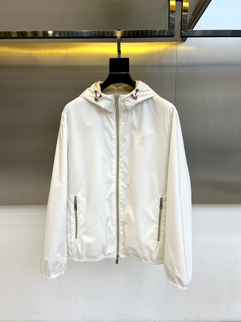 Brunello cucinelli-意大利BC男装早秋新款老钱风时尚休闲夹棉/薄棉连帽风衣男士时尚夹克